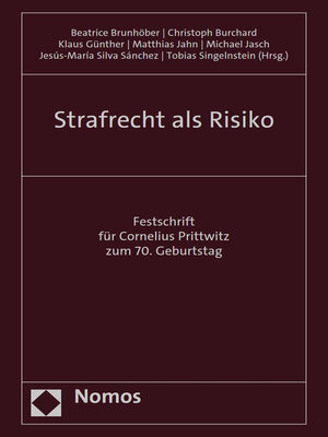 cover image of Strafrecht als Risiko